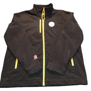 NFL Steelers Jacket Men’s Size XL Zip Front Light Fleece Liner Black And Gold